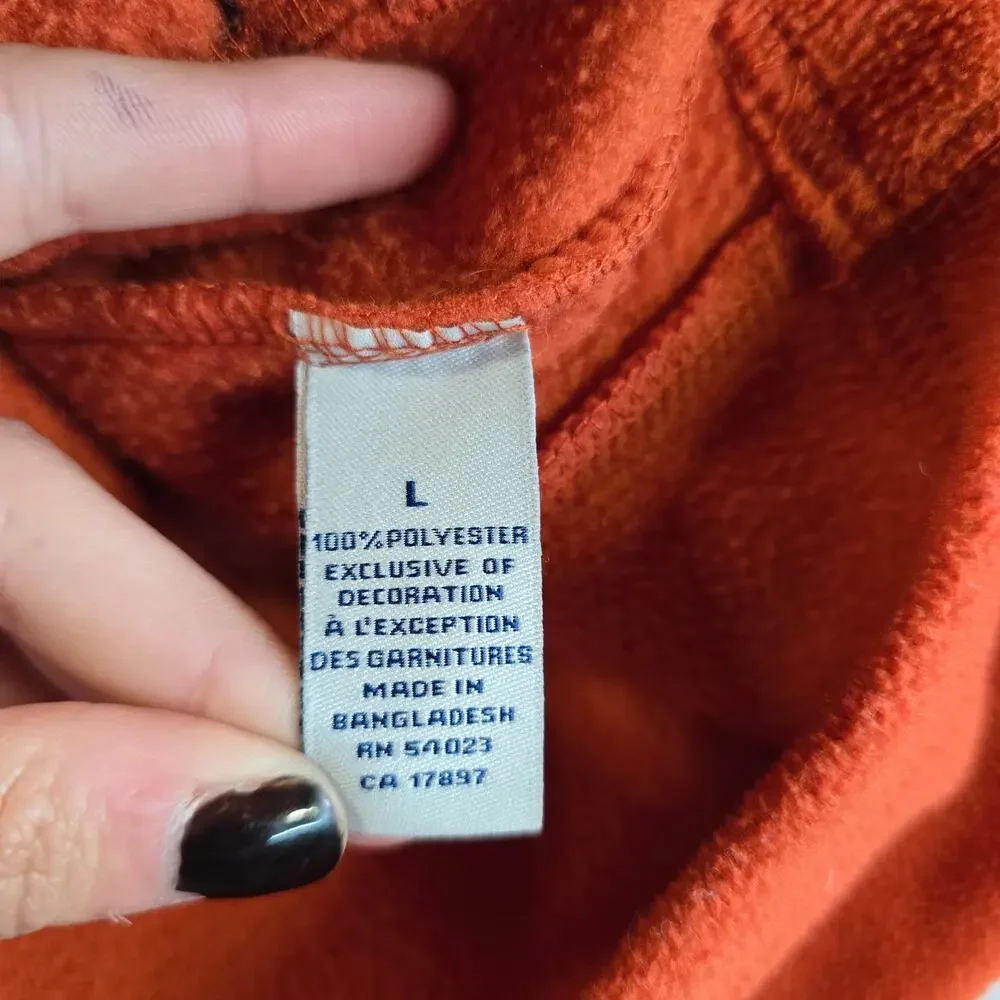 Vintage Y2K Old Navy Youth Orange Fleece Quarter Zip Size L